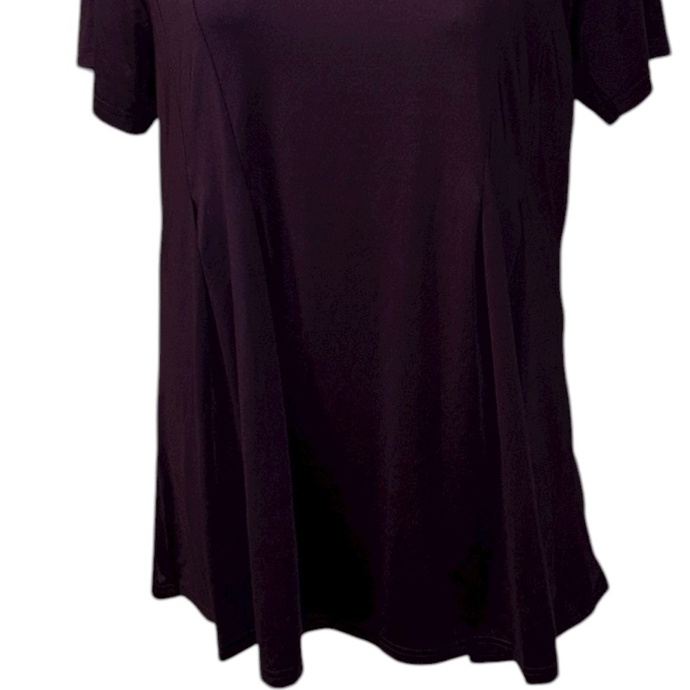 Azalea 3X Purple Shirt Blouse Plus Size Women's Top Swing Career Sort Sleeve NWT - Picture 3 of 8